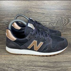 New Balance 520 Dark Blue Rose Gold Suede Athletic Sneakers (WL520J2) Women's 8